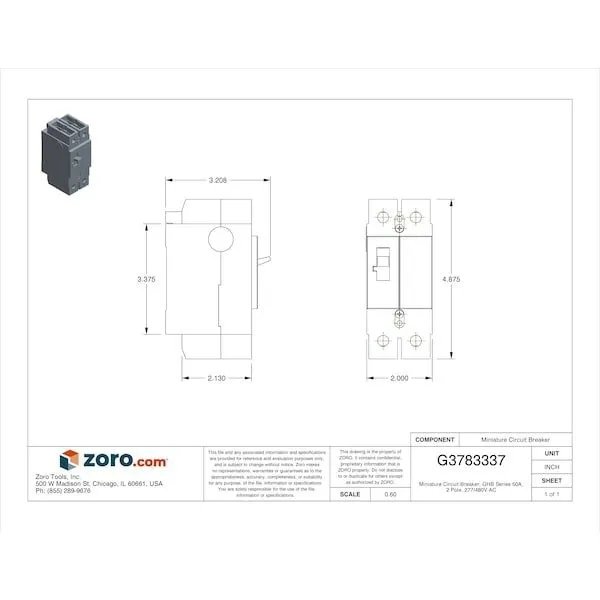 Автоматический выключатель Eaton GHB2050 50 Amp 2 Pole 277/480V GHB Bolt On Circ