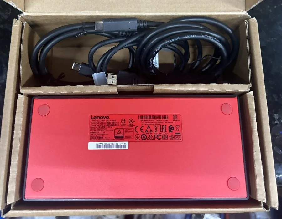 Док-станция Lenovo ThinkPad USB-C Dock Gen 2 Laptop Dock LDC-G2 W/ Cables and ch