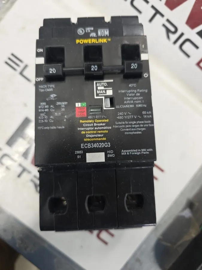 Автоматический выключатель GUARANTEED ECB34020G3 20A, 3P, 480V POWERLINK CIRCUIT