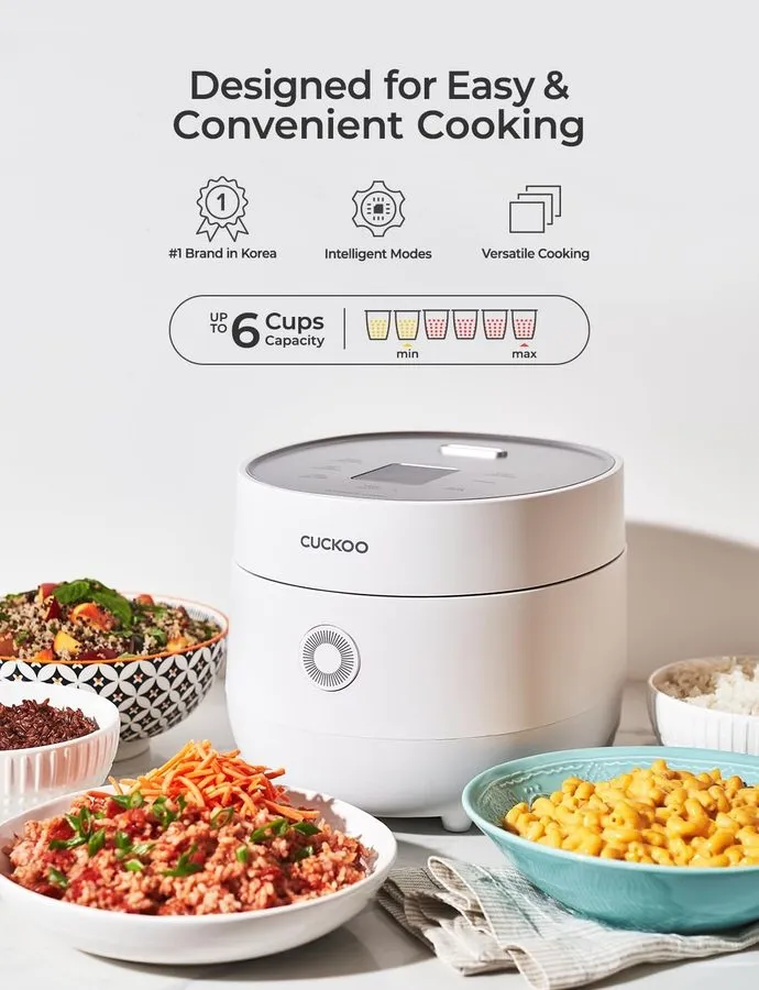 Рисоварка CUCKOO Micom Rice Cooker 6-Cup Uncooked 12-Cup Cooked Fuzzy Logic Time