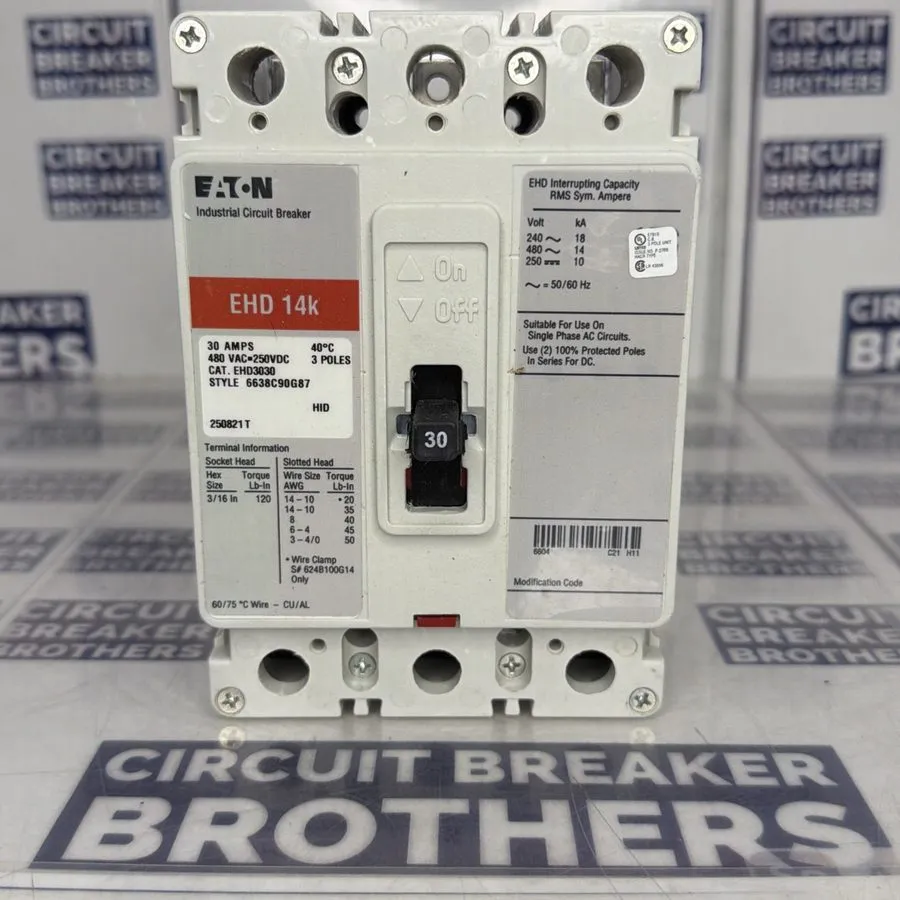 Автоматический выключатель Take Out EATON EHD3030 3 Pole 30 AMP 14kA@480v EHD14k