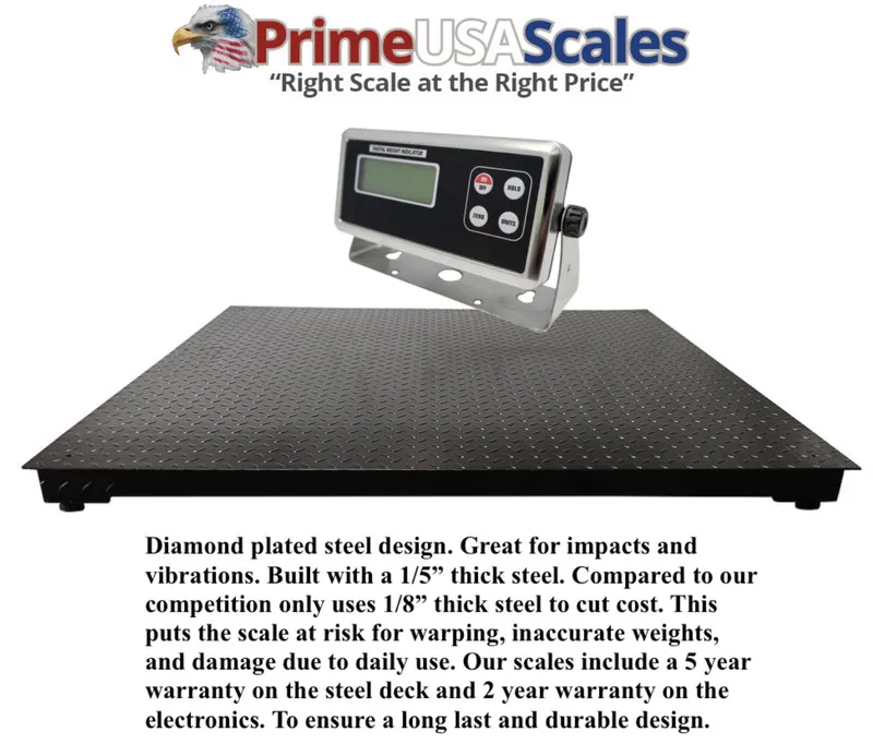 Весы Prime PS-916 5'x5' Floor Scale & Printer 5 Yr 1,000 lb x .2 lb — фото лота 2