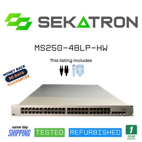Коммутатор Unclaimed Cisco Meraki MS250-48LP-HW Switch / 48 Port PoE+ 4x 10GB SF