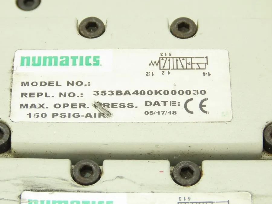 Электромагнитный клапан Numatics 353BA400K000030 Pneumatic Air Solenoid Valve Ma