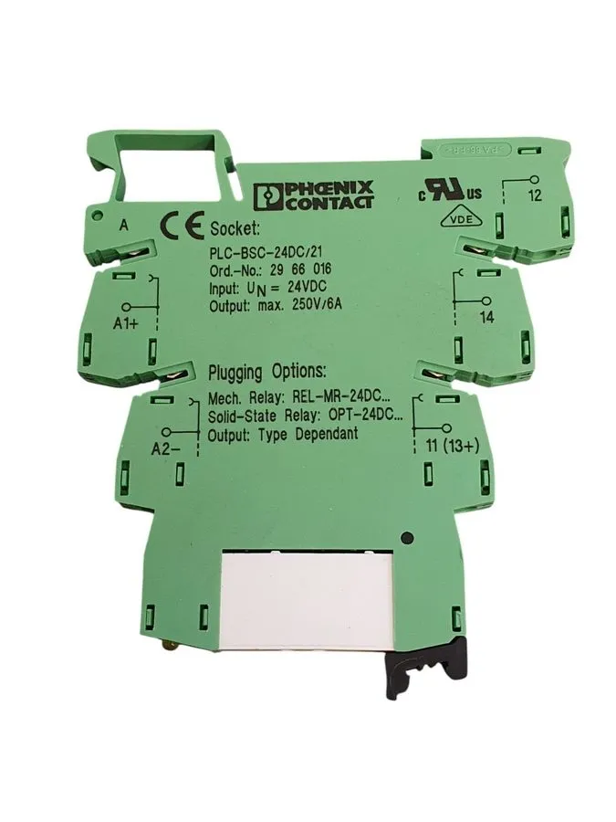 Колодка реле Phoenix Contact 2966016 Relay Socket SPDT 250V 6A, 24VDC Coil, DIN 