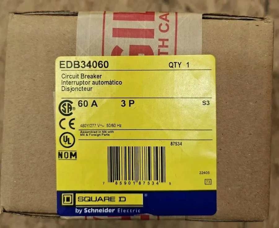 Автоматический выключатель Square D EDB34060 Circuit Breaker 60A 3-Pole 480V AC