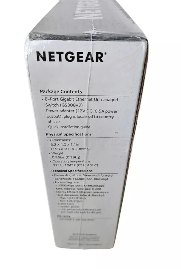 Коммутатор NETGEAR GS308 GS308-300PAS 8-Port Gigabit Ethernet Unmanaged Switch