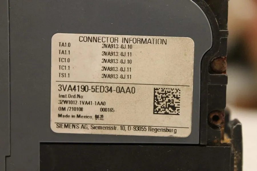 Автоматический выключатель Siemens 3va4190-5ed34-0aa0 90amp circuit breaker type — фото лота 3