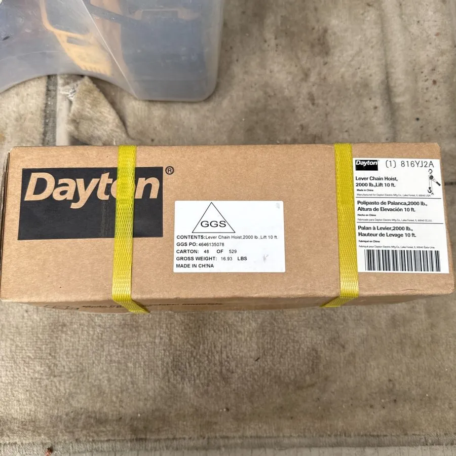 Таль Dayton 816Yj2 Lever Chain Hoist, 2000 Lb., Lift 10 Ft — фото лота 2