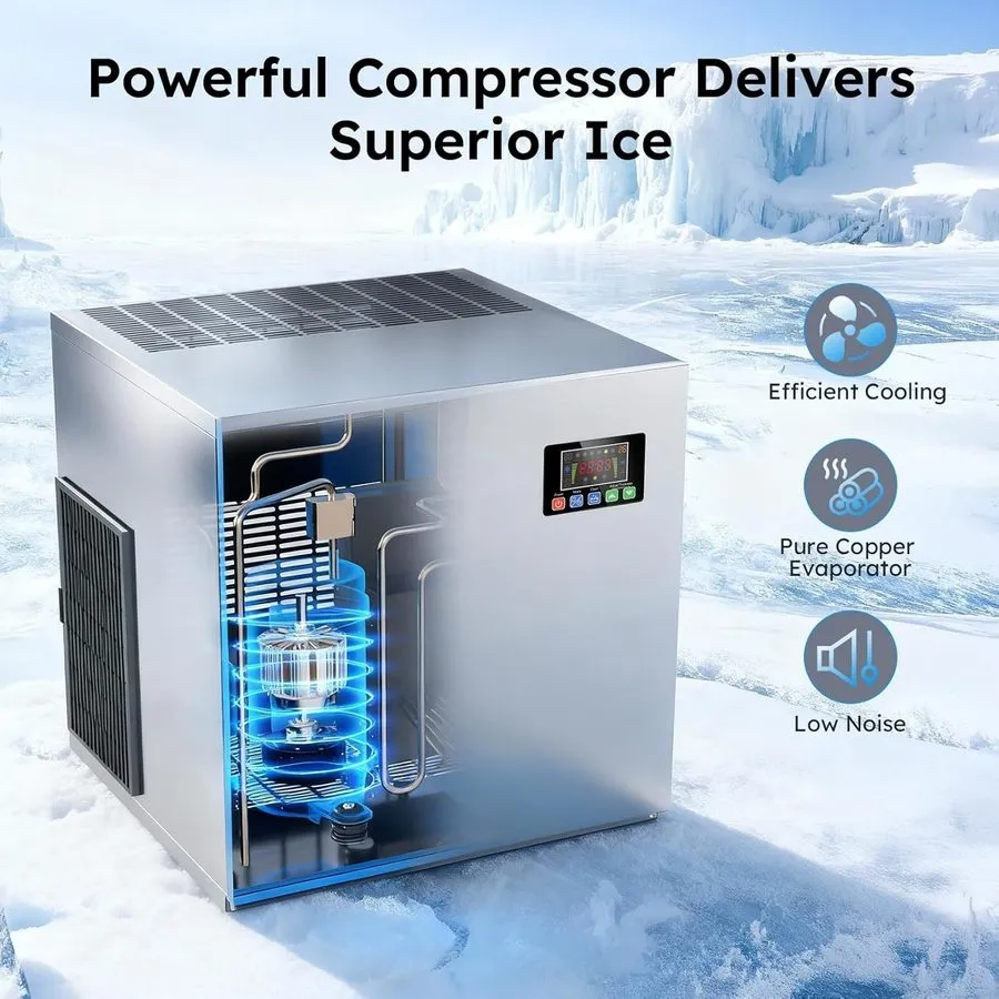 Льдогенератор Commercial Ice Machine 580Lbs/24H 400Lbs Storage Capacity — фото лота 1