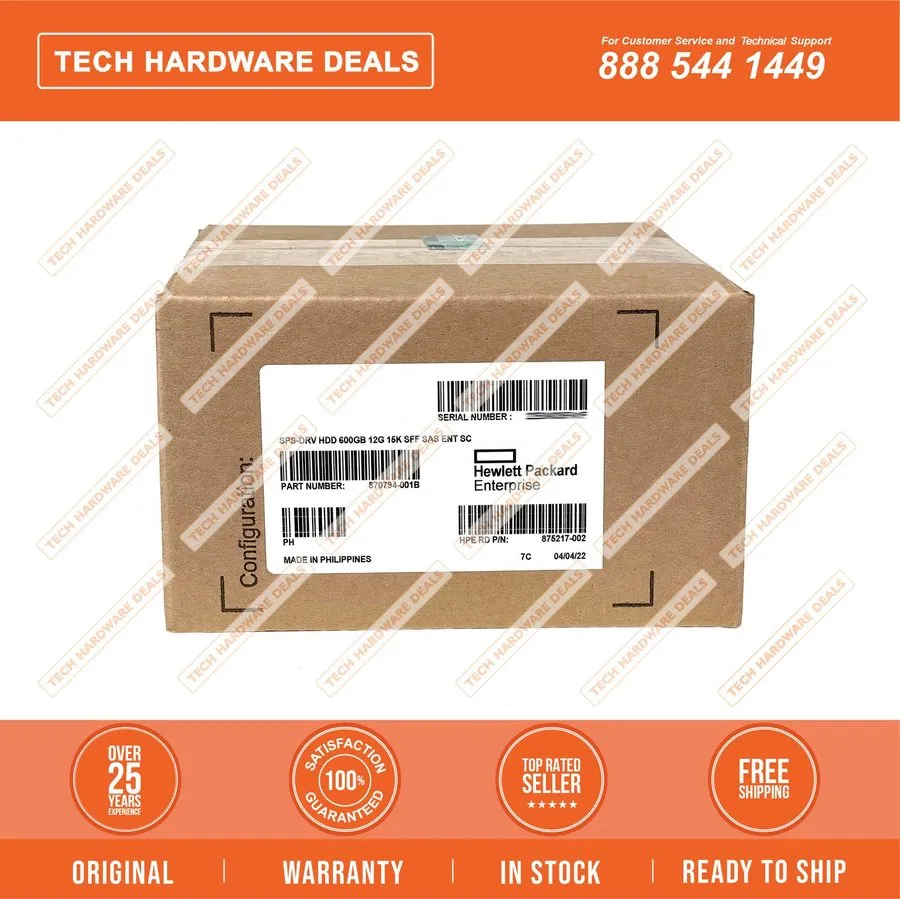 Жёсткий диск HPE 870794-001 600GB 12G SAS 15K SFF SC ENT HDD w/Caddy 100% Health