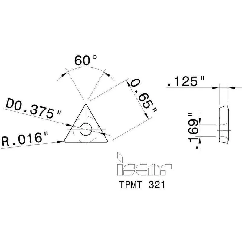 Режущий инструмент Iscar TPMT321 IC8350 Carbide Turning Insert, 60? Triangle