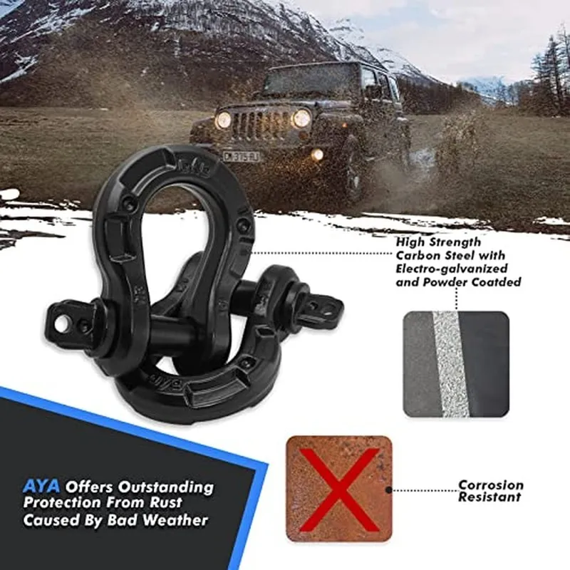 Такелажная скоба Shackles 3/4" D Ring Shackle 77,000Ibs(35T) Break Strength with — фото лота 1
