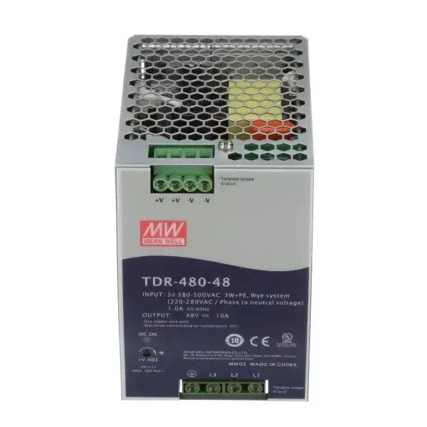 Блок питания MEAN WELL TDR-480-48 Power Supply, AC-DC, DIN Rail, Three Phase