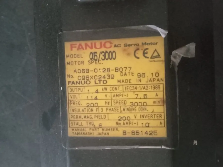Серводвигатель FANUC A06B-0162-B175 AM6/3000 AC Servo Motor 6.0A 3000rpm 144V B-