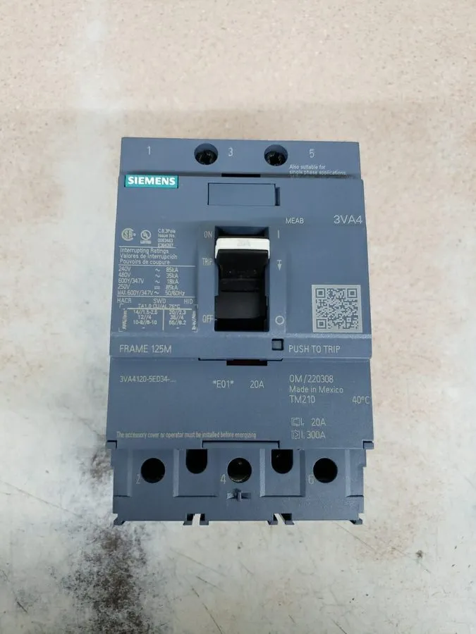 Автоматический выключатель Siemens 3VA4120-4ED34-0AA0 3p 20a Circuit Breaker Fra