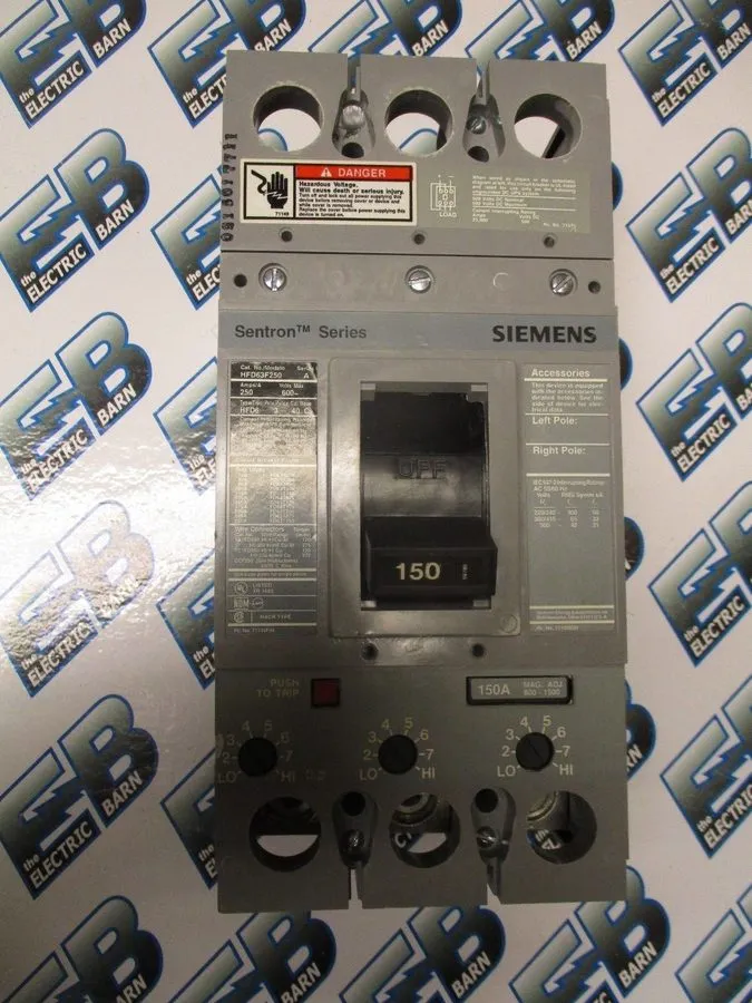Автоматический выключатель SIEMENS HFD63B150 HFD63F250 Circuit Breaker 150 Amp 6 — фото лота 1