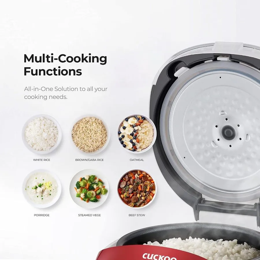 Рисоварка CUCKOO Micom Fuzzy Logic Rice Cooker, 6-Cup Cooked, Red, CR-0351FR Sma