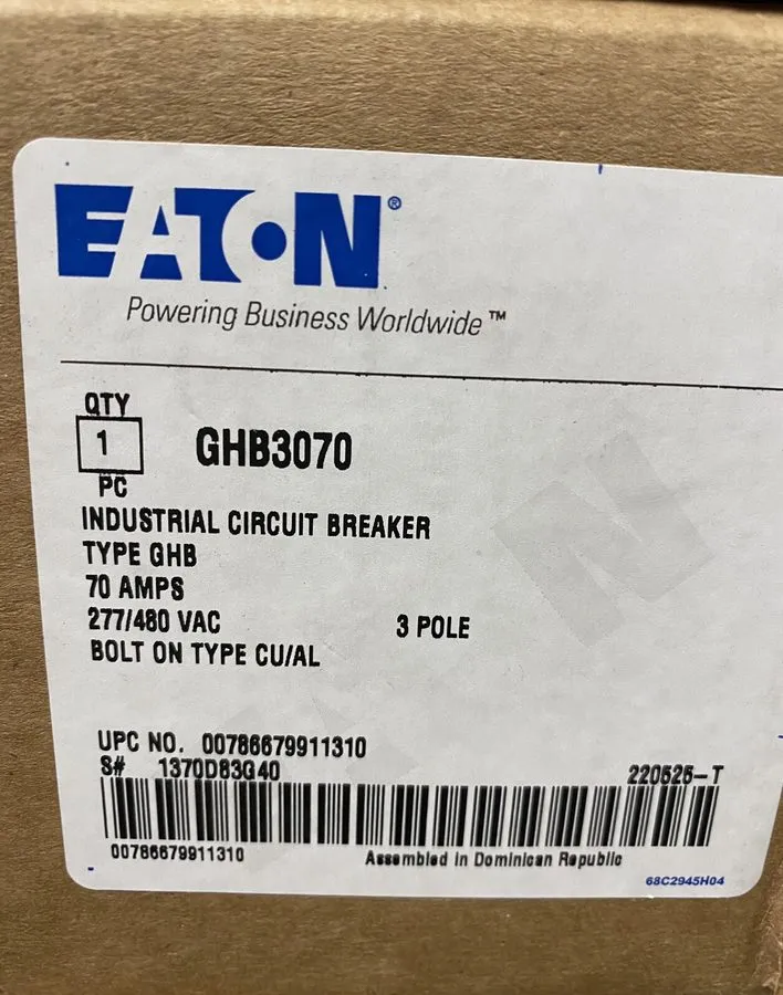 Автоматический выключатель Westinghouse GHB3070 3 Pole 70 Amp 480V AC Circuit Br