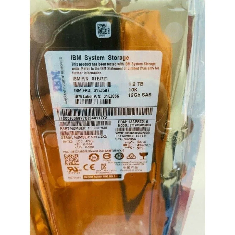 Жёсткий диск 01DE353 01EJ587 01EJ721 IBM V3700 V2 1.2TB 10K 12G 2.5" SAS HARD DR — фото лота 3