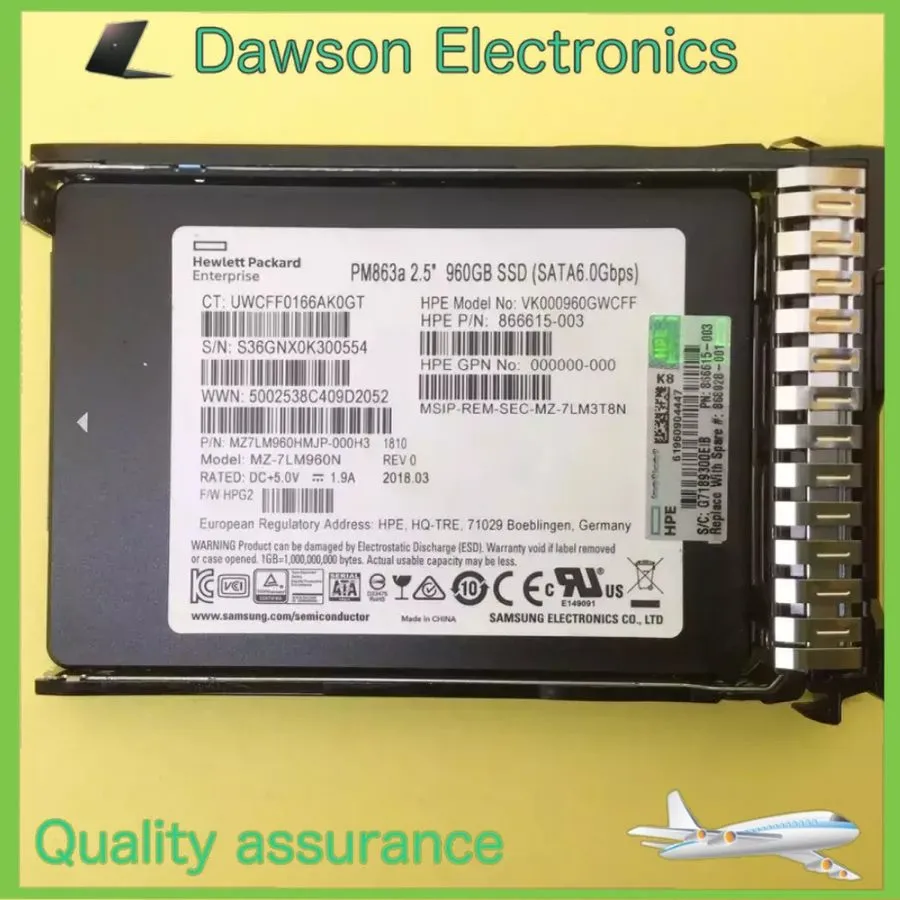 Сервер HPE/Samsung 2.5" 960GB SATA 6G G10 Server SSD Replace P18424-B21 P18483-0