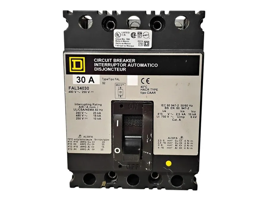 Автоматический выключатель Square D FAL34030 480 V AC 250 V DC 30 A 3 P Circuit