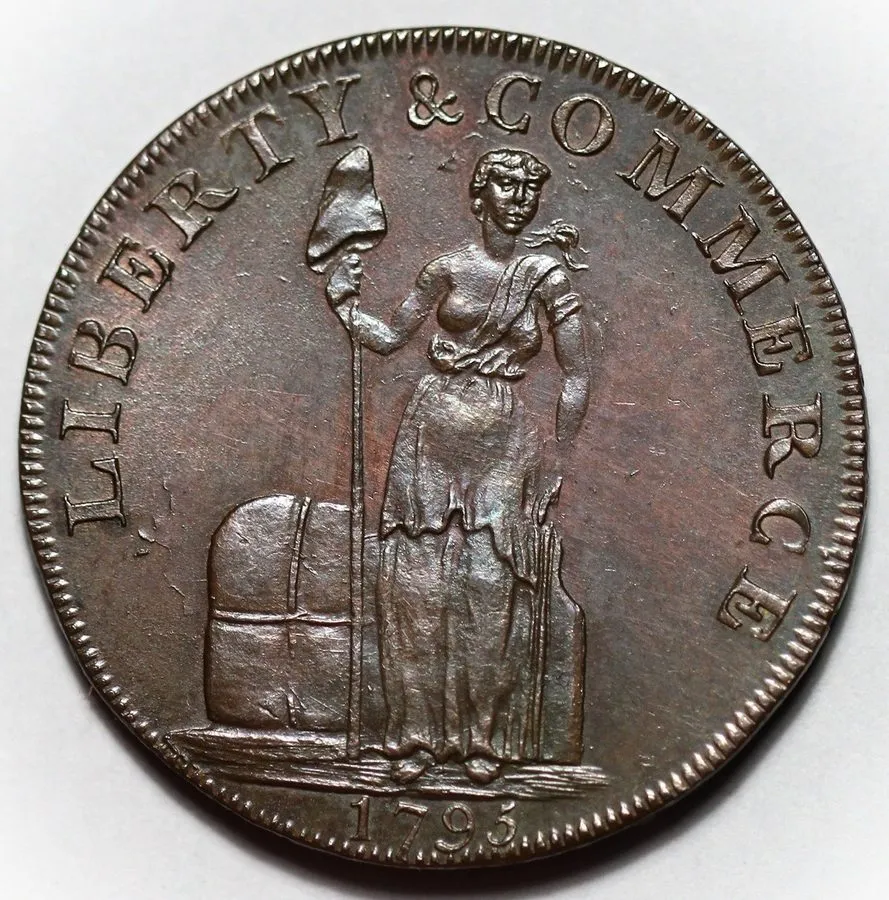 Лабораторный прибор 1795 Talbot, Allum & Lee Cent Token, Lettered Edge, Fuld-1 — фото лота 2
