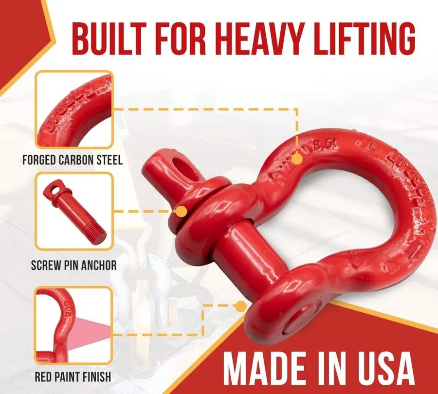 Такелажная скоба Crosby S-209 1"Anchor Shackle w/Alloy Screw Pin 18700 lbs WLL,  — фото лота 2