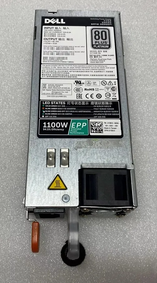 Блок питания Dell PowerEdge 9TMRF Y26KX CMPGM PR21C Server Power Supply 1100W — фото лота 2