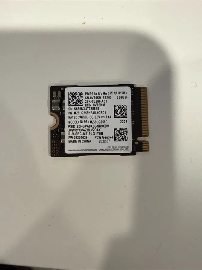 SSD-накопитель BLACK SAMSUNG PM991A 256GB M.2 NVME SSD SOLID STATE DRIVE
