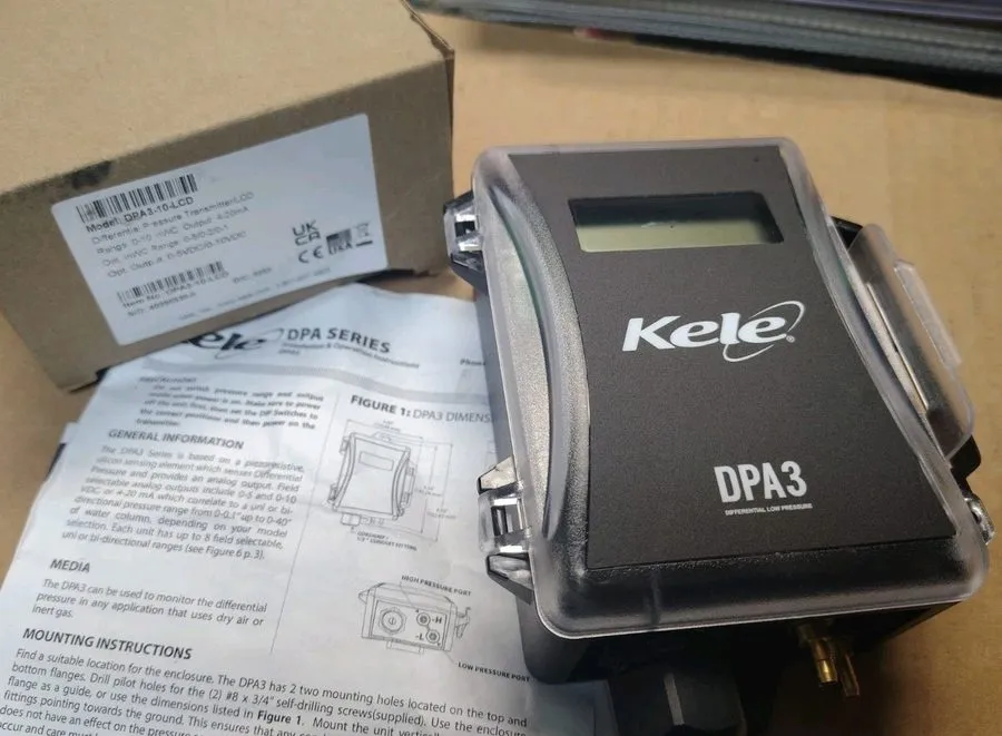 Датчик давления KELE AIR DIFFERENTIAL PRESSURE TRANSMITTER DPA3-10-LCD Multi-Ran — фото лота 1