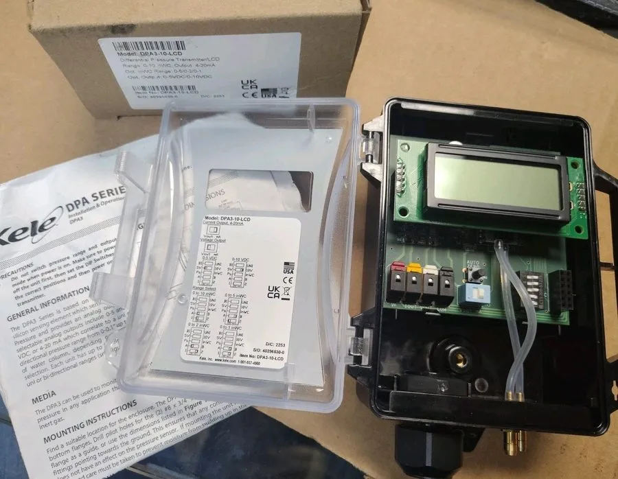 Датчик давления KELE AIR DIFFERENTIAL PRESSURE TRANSMITTER DPA3-10-LCD Multi-Ran — фото лота 2