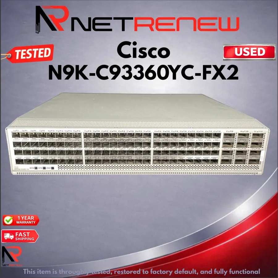 Коммутатор N9K-C93360YC-FX2 Nexus 9300 w/ 96p 1/10/25G, 12p 100G, MACsec capable