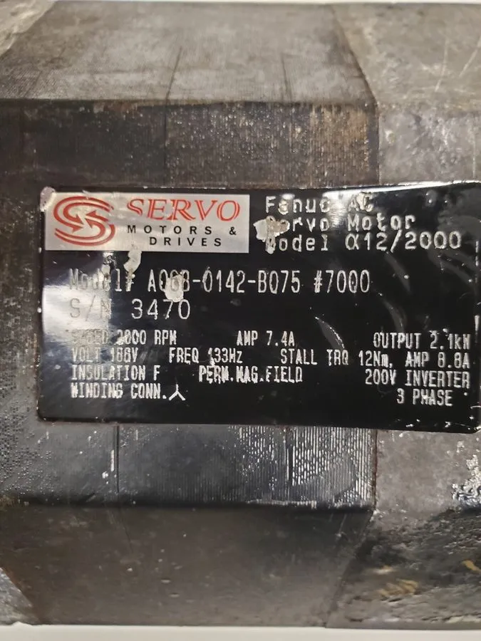 Серводвигатель Fanuc GE A06B-0142-B076#7000 a12/2000 AC Servo Motor 186 V 2.1 kW