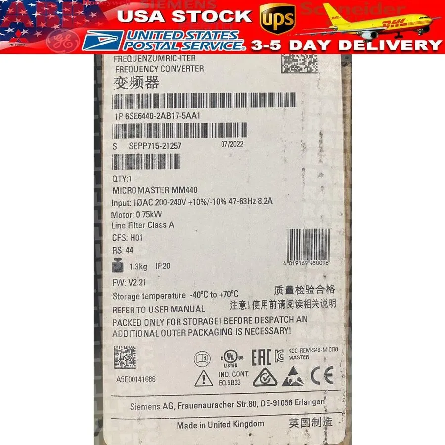 Частотный преобразователь Siemens 6SE6440-2AB17-5AA1 MICROMASTER440 without filt