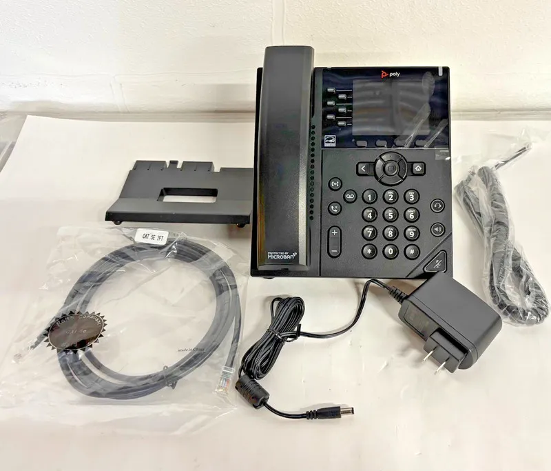 Polycom VVX 350 IP Phone w-power Cleaned Cords