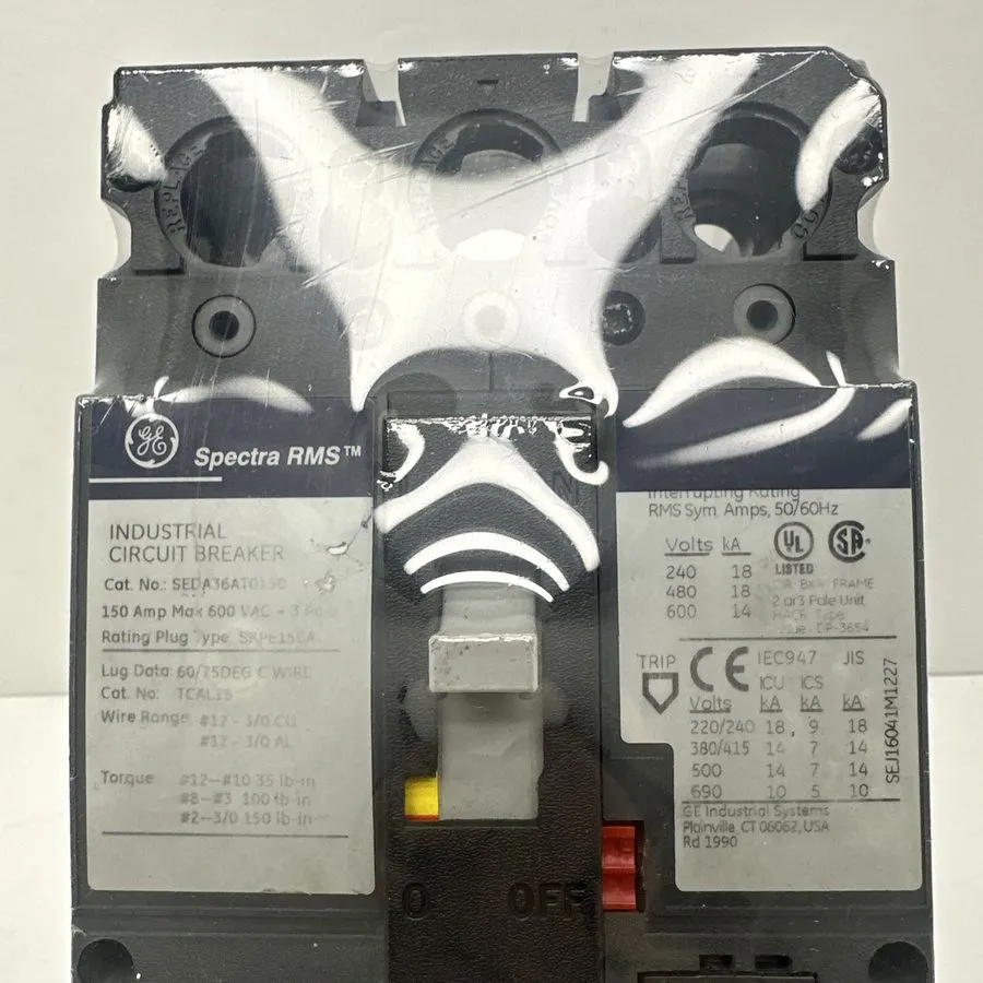 Автоматический выключатель SEDA36AT0150 GE 150A AMP 3P POLE 600V 18kA@480V BOLT