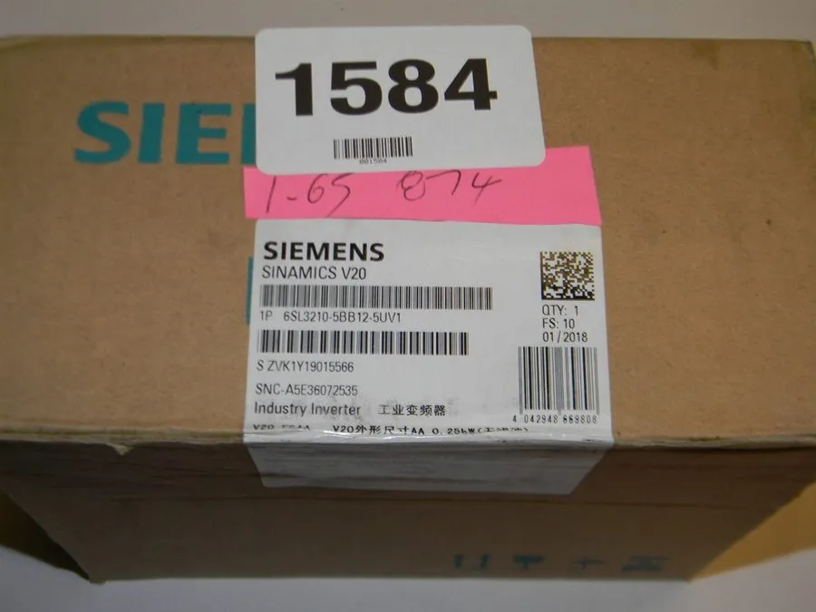 Частотный преобразователь Siemens Sinamics V20 6SL3210-5BB12-5UV1 in Unopened Bo