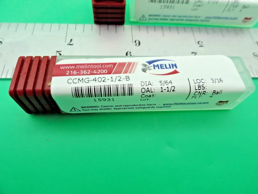 Режущий инструмент CCMG-400-1/2-B 5/64"x0.0781"x01.98MM CARBIDE END MILL MELIN T — фото лота 1