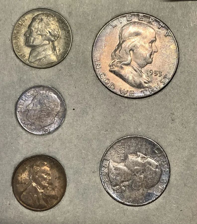 Лабораторный прибор 1953 US UNCIRCULATED P,D,S SETS, Cardboard Holders-15 Coins- — фото лота 1