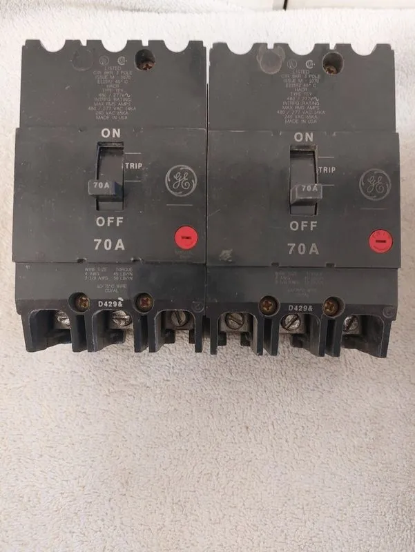 Автоматический выключатель ABB / General Electric GE TEY370 3p 70a 480v Circuit 