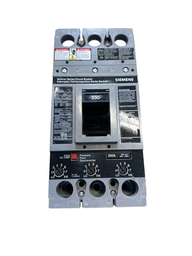 Автоматический выключатель Siemens HFXD63B200 Sentron Molded Case Circuit Breake