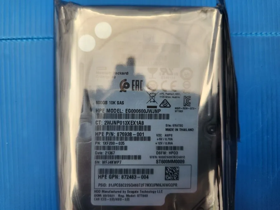 Жёсткий диск HP 600GB 12G SAS 10K SFF 2.5" DP ENT HDD 876938-001, 872483-004
