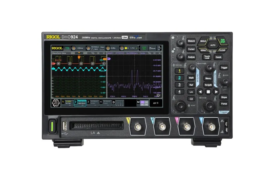 Осциллограф RIGOL DHO924 Oscilloscope Digital 4-Ch 250 MHz, 1.25 GSa/s, 12 Bit A