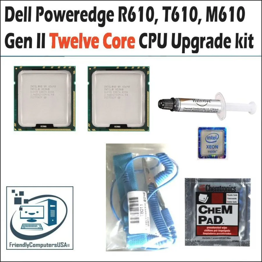 Сервер 12 Core Dell Poweredge T610,R610,M610 Gen II CPU Processor Upgrade to X56