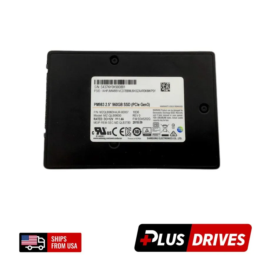 SSD-накопитель Samsung PM983 960GB MZ-QLB9600 MZQLB960HAJR-00007 PCIe Gen3 2.5" 