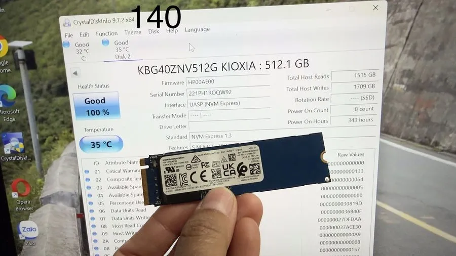 SSD-накопитель KIOXIA 512GB M.2 2280 BG4 NVMe PCIe Gen3x4 SSD KBG40ZNV512G