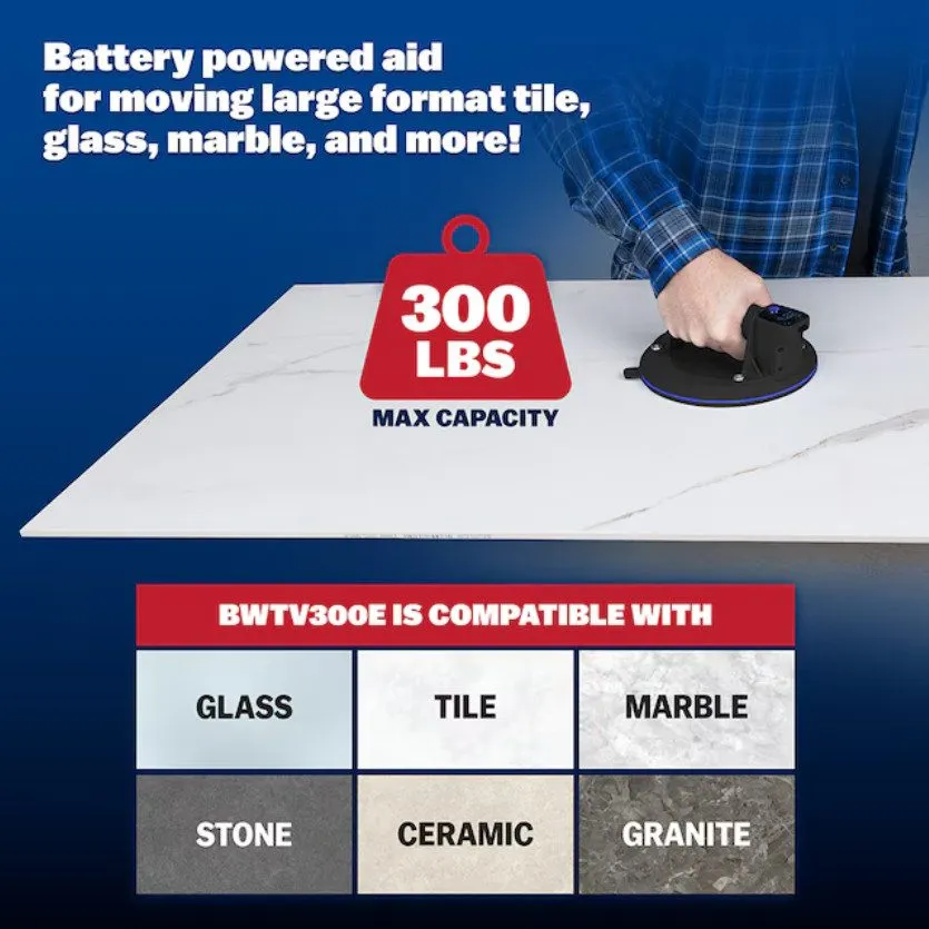 Вакуумная присоска BARWALT 300-lb 8" Dia Rubber Battery Operated Tile Suction Cu — фото лота 2