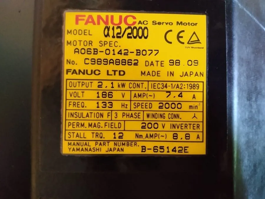 Серводвигатель FANUC A06B-0162-B175 AM6/3000 AC Servo Motor 6.0A 3000rpm 144V B-