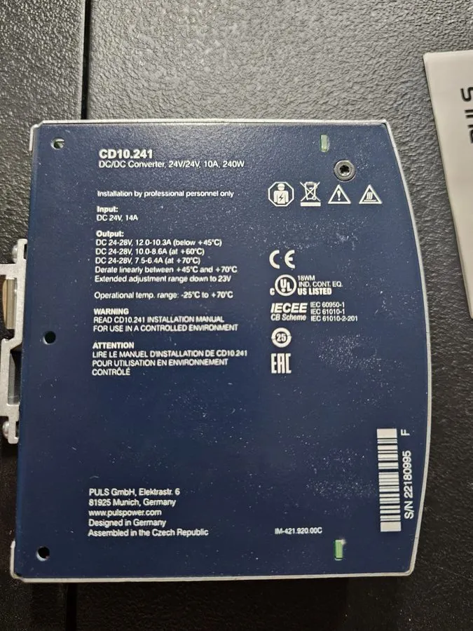 Блок питания PULS CD10.241 24V DC/DC Converter 10A 240W DIN Rail Power Supply Di